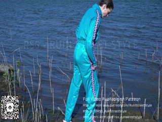 Tracksuit girl in her FILA sneakers playing in mud | Muddy Girl | WAM