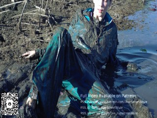 Tracksuit girl in her FILA sneakers playing in mud | Muddy Girl | WAM
