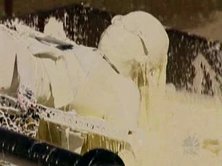 Fear Factor. 2 Brunettes submerged in Lard