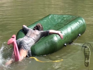 Wetlook session with loss of a welly