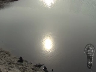 On a deserted sandpit (wet evening in waders)