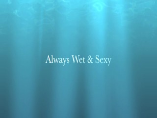 Natalia in Peach Dress going for a swim