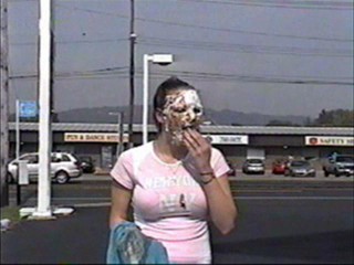 Hot girl gets a couple pies