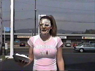 Hot girl gets a couple pies