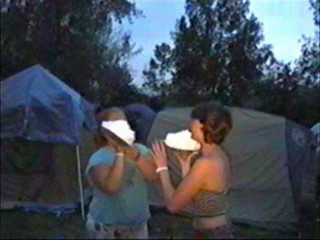 Two girl shaving cream piefight part I