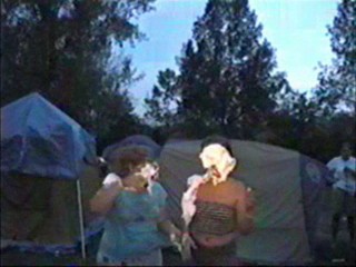 Two girl shaving cream piefight part I