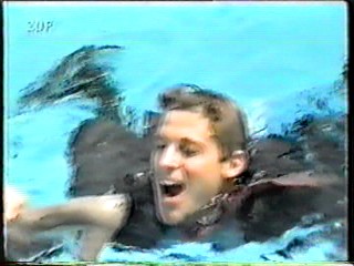 German Movie - dressed pool jump