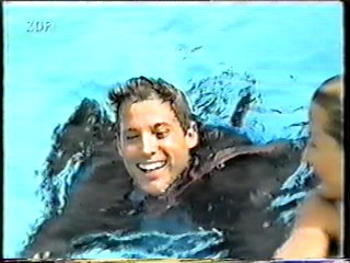 German Movie - dressed pool jump