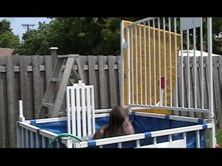 Renne dunked In black denim shorts and top