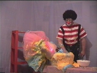 Julie shows how to be a clown