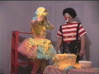 Julie shows how to be a clown