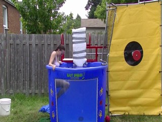 Megan Dunked In a white skirt & top  & pantyhose Preview