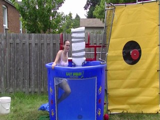 Megan Dunked In a white skirt & top  & pantyhose Preview