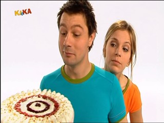 Female presenter gets caked