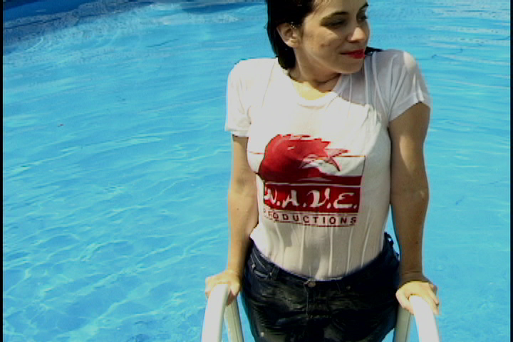 Laura drenched to the skin!