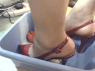 My messy patent slingback high heels
