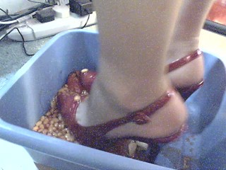 My messy patent slingback high heels