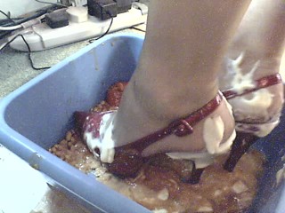 My messy patent slingback high heels