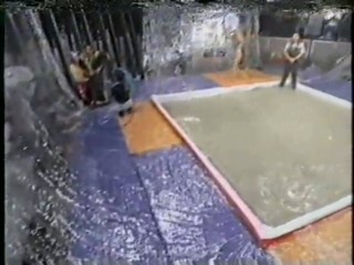 Japanese girl mud wrestling!