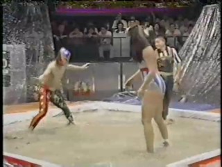 Japanese girl mud wrestling!
