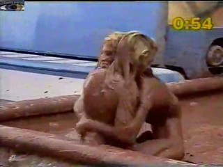 Girl mud wrestling!