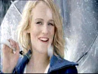 TV Ad - Mirjam Weichselbraun wet in the rain