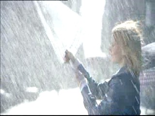 TV Ad - Mirjam Weichselbraun wet in the rain