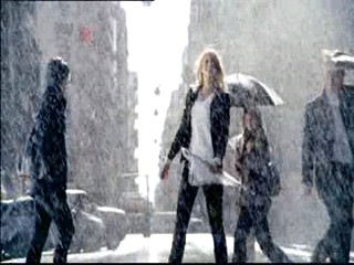 TV Ad - Mirjam Weichselbraun wet in the rain