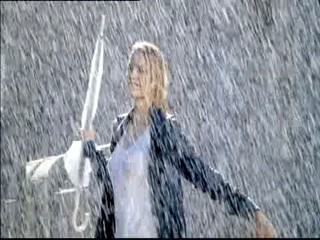 TV Ad - Mirjam Weichselbraun wet in the rain