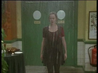 Press Gang - Julia Sawalha soaked by sprinklers