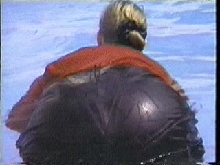 Leather skirt swimming