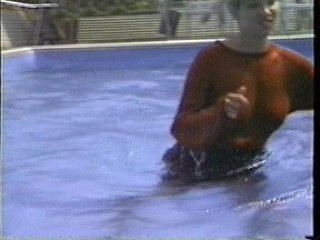 Leather skirt swimming