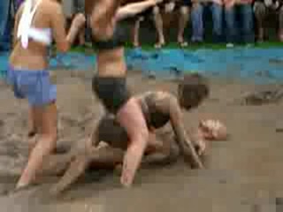 Sexy mud wrestling