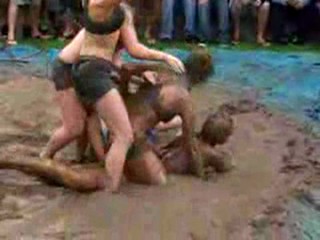 Sexy mud wrestling