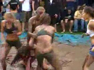 Sexy mud wrestling