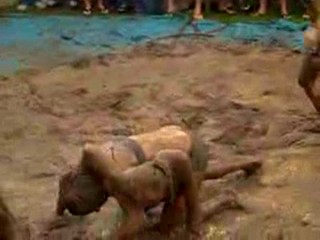 Sexy mud wrestling
