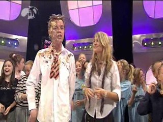 MOM - Male Presenter gets the mess in the face