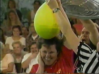 Family Challenge - pie and gunge balloon