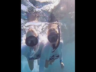 Stephanie &Margo underwater