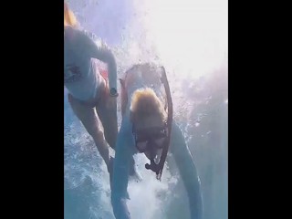 Stephanie &Margo underwater