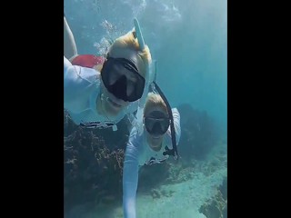 Stephanie &Margo underwater