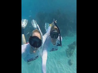 Stephanie &Margo underwater