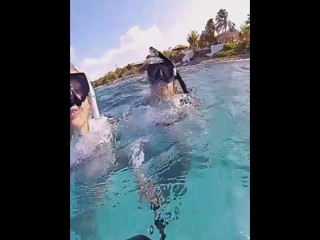 Stephanie &Margo underwater