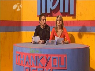 MOM - Holly Thank You Desk in red blouse