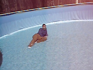 Pulling Jennifer around in the pool