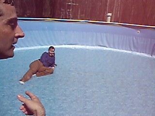 Pulling Jennifer around in the pool
