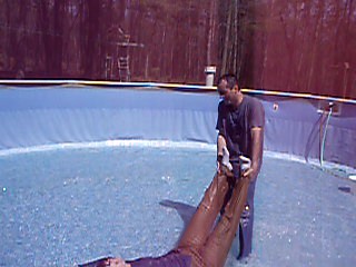 Pulling Jennifer around in the pool