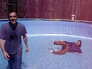 Pulling Jennifer around in the pool