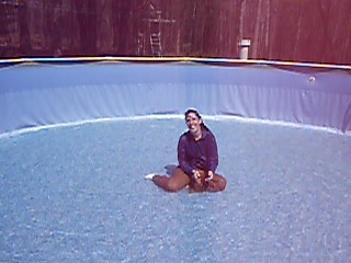 Pulling Jennifer around in the pool