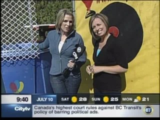 Breakfast TV - dunk tank